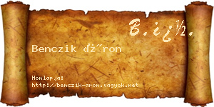 Benczik Áron névjegykártya