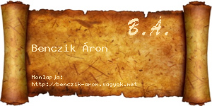 Benczik Áron névjegykártya