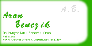aron benczik business card